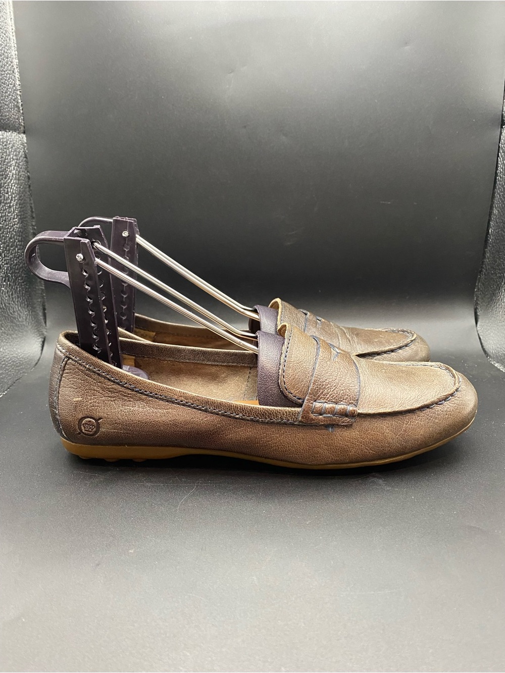 Born Shoes Womens 7M Casual Slip On Driving Moc Loafers D14154 Brown Leather